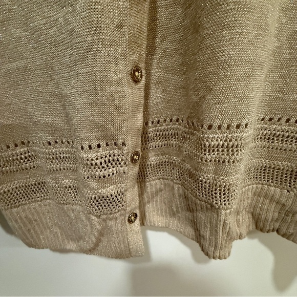 Lilly Pulitzer Gold Metallic Button-Front Cardigan Sweater – Size S - Picture 10 of 12